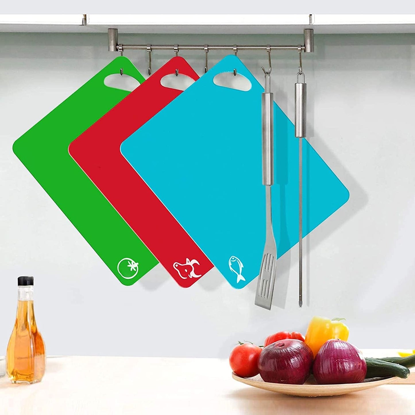 Kitchen Plastic Cutting Board Set – Extra Thick & Non-Slip