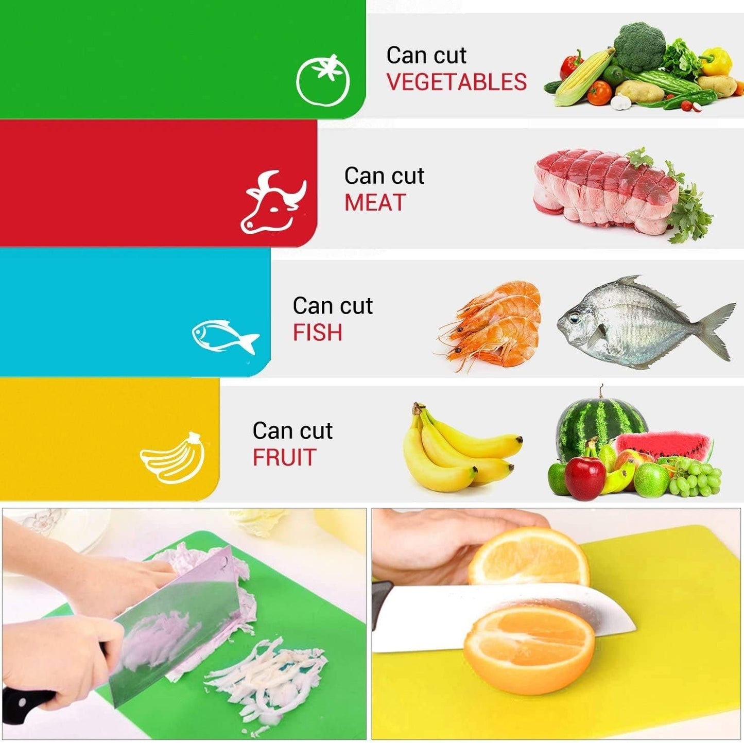 Kitchen Plastic Cutting Board Set – Extra Thick & Non-Slip
